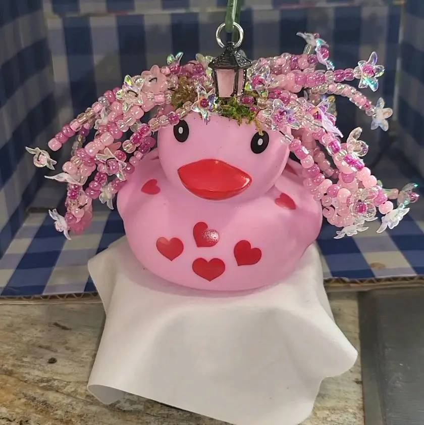 custom Made valentines day beaded bling plant rubber duck