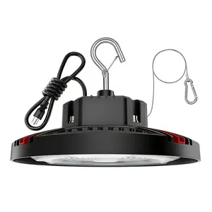 CuLiDing UFO LED High Bay Light, 24000LM Super Bright Shop Lights, 700W MH/HPS Equivalent, 5000K Daylight, US Plug with 6ft Cord, IP65 Waterproof Commercial Warehouse Lighting for Factory, Garage, Barn, Workshop