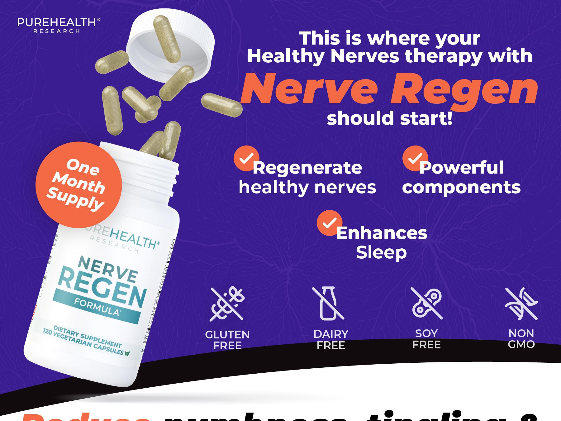 Nerve Regen Formula - Nerve Support, Tingling Numbness Solution & Natural Nerve Health Supplement