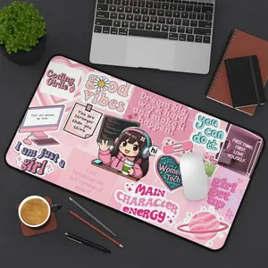 Coding Girl Desk Mat — Pink Tech Vibes