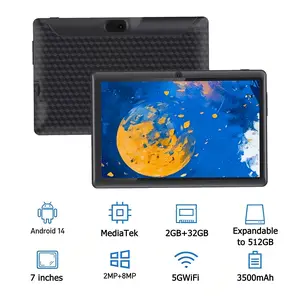 2026 New Model Android 14.0 System, 7-Inch Android Tablet, 2GB RAM + 32GB Storage Capacity, expandable up to 512GB, equipped with an IPS HD touchscreen, built-in GPS and Wi‑Fi functionality, a tablet suitable for learning, gaming, and office work