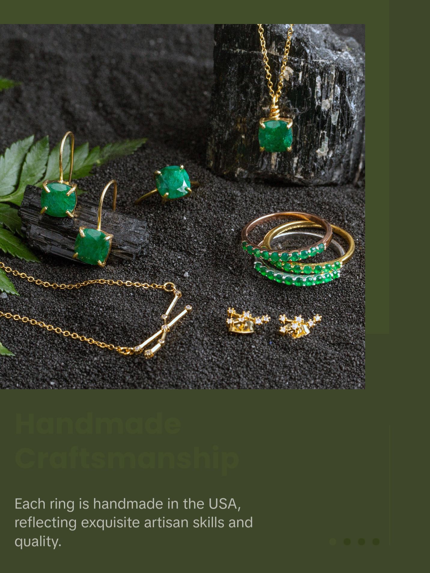 The Asher Natural Emerald Ring - 8x8mm, 3 cts - Handmade in the USA