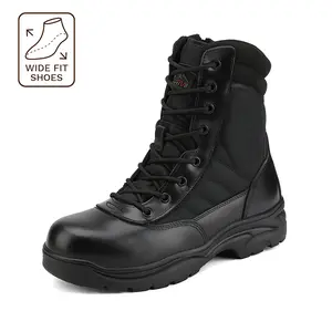 NORTIV 8 Men's Steel Toe Safety Work Boots Boy Closed Footwear Comfort Bota Insole Design Walking Shoes Black Leather Worker