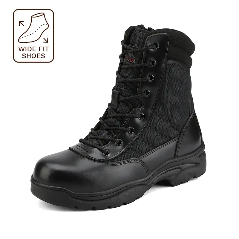 NORTIV 8 Men's Steel Toe Safety Work Boots Boy Closed Footwear Comfort Bota Insole Design Walking Shoes Black Leather Worker tiktokshopbacktoschool