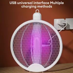 1/2 PCS Rechargeable Electric Mosquito Fly Swatter Zapper Racket Bug Insect Killer Lamp