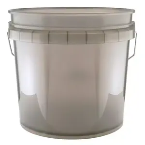 NEW Heavy Duty 3.5 Gal Utility Paint Bucket Translucent Gray for Mixing Storage