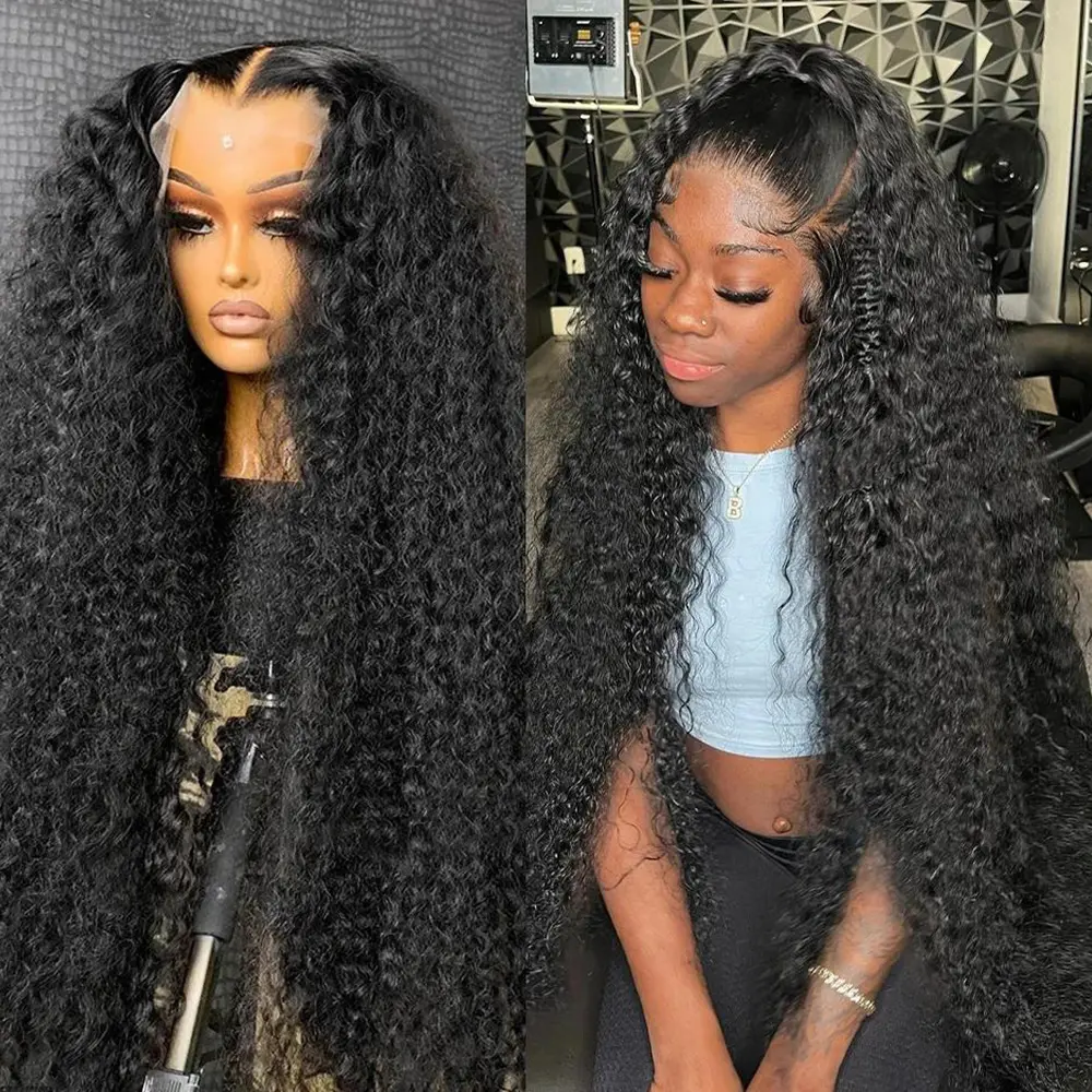 Bling Hair Deep Wave Lace Frontal Wig Transparent 13x4 13x6 HD Lace Frontal Human Hair Wigs Curly Human Hair Lace Frontal Wigs For Women backtoschool
