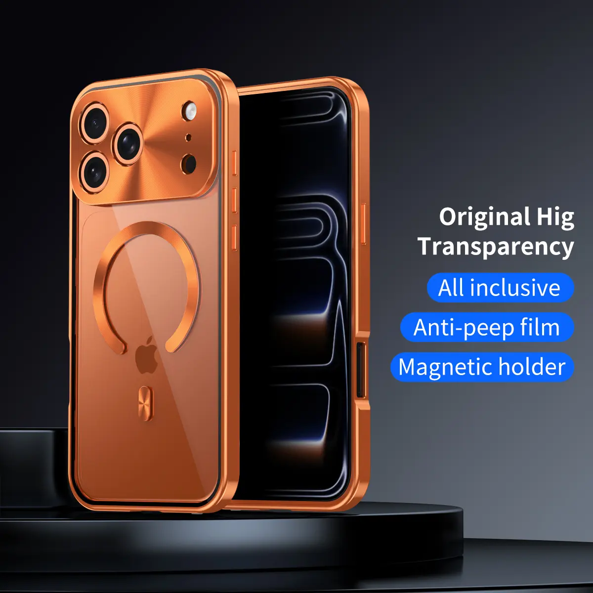[Not all-metal and plastic back cover]PC back cover - metal frame protection - protects privacy - screen protector - shock resistance function - magnetic charging - MagSafe charging protection case for iPad 17 - 12 - MagSafe charging protection case for i