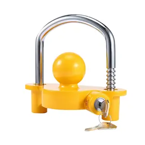 Trailer Coupler Lock,Universal Heavy Duty Anti-Theft Tools | Trailer Hitch Coupler Lock |Anti Theft Trailer Ball Lock Towing Lock| for Cargo Container Track Equipment Floor Jack Lawn Mower Pick RV Towing