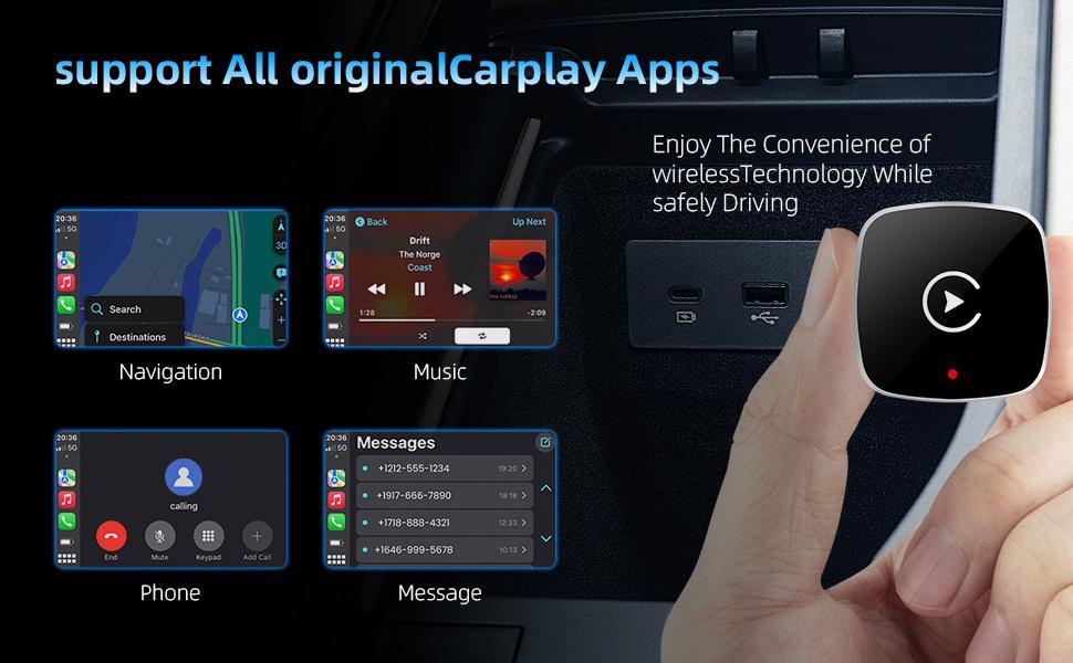 【YURNLV】2026 New Wireless CarPlay Adapter — iPhone & Android | Hands-Free Calling