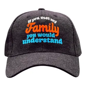 If You Met My Family You Would Understand Hat Funny Sarcastic Baseball Cap Funny Hats Funny offensive  Novelty Caps for Men Black - Standard
