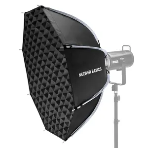 NEEWER Basics NS64P 35.4'' Octagonal Softbox with Bowens Mount, Quick Release Soft Box Lighting Kit with Grid for Studio Photography & Video Lighting