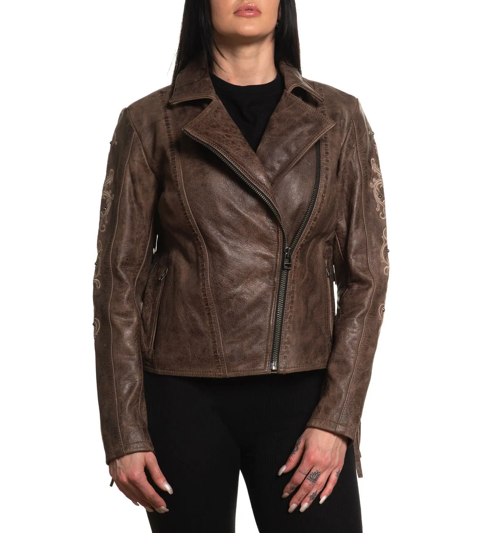 Affliction Women's Faux Leather Jacket Willow