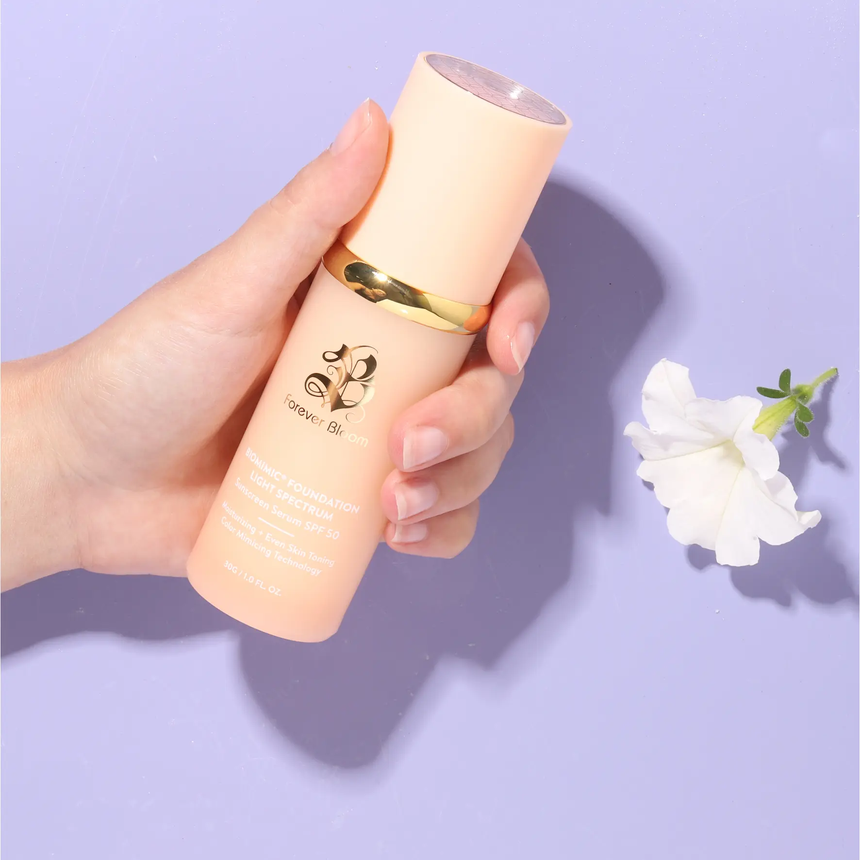 Biomimic Foundation 4 in 1 - Light Spectrum,  Liquid Foundation for Flawless, Natural Looking Finish Makeup Clear  Lightweight
