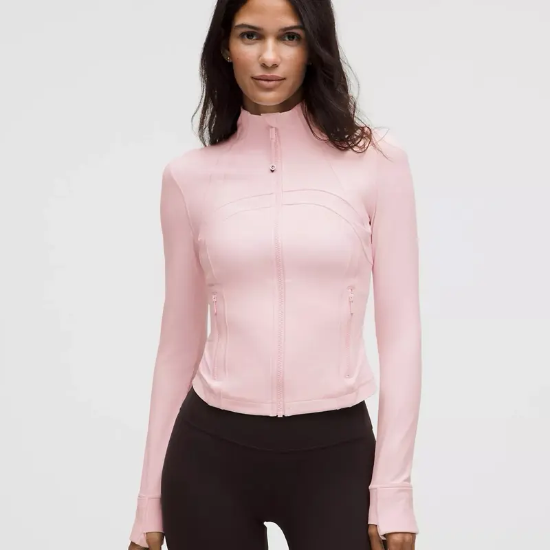 Lululemon Women's Cropped Nulu Define Jacket in Solid Blissful Pink - Sporty Chic Style for Layering or Wearing Alone, Nulu Blissful Pink, Outfits, Cropped Jacket, Modern Crop Look, Elevate Your Style, Jackets