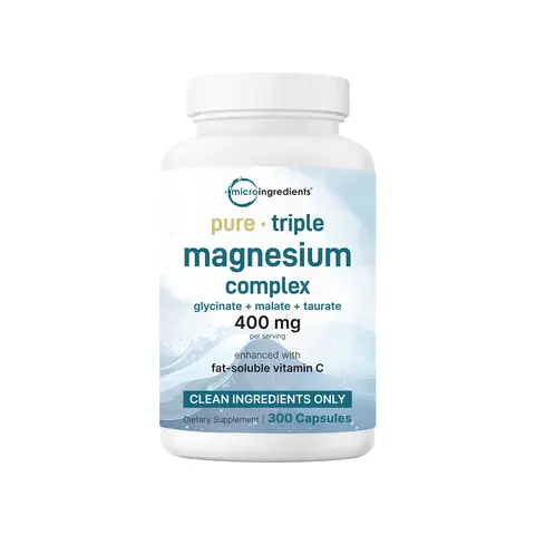 Micro Ingredients Triple Magnesium Complex 400mg Per Serving, 300 Capsules