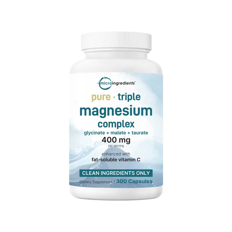 Micro Ingredients Triple Magnesium Complex 400mg Per Serving, 300 Capsules