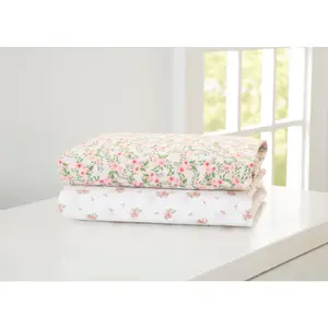 Pink Floral Fitted Crib Sheets - 2 Pack Pink Floral Fitted Crib Sheets - 2 Pack
