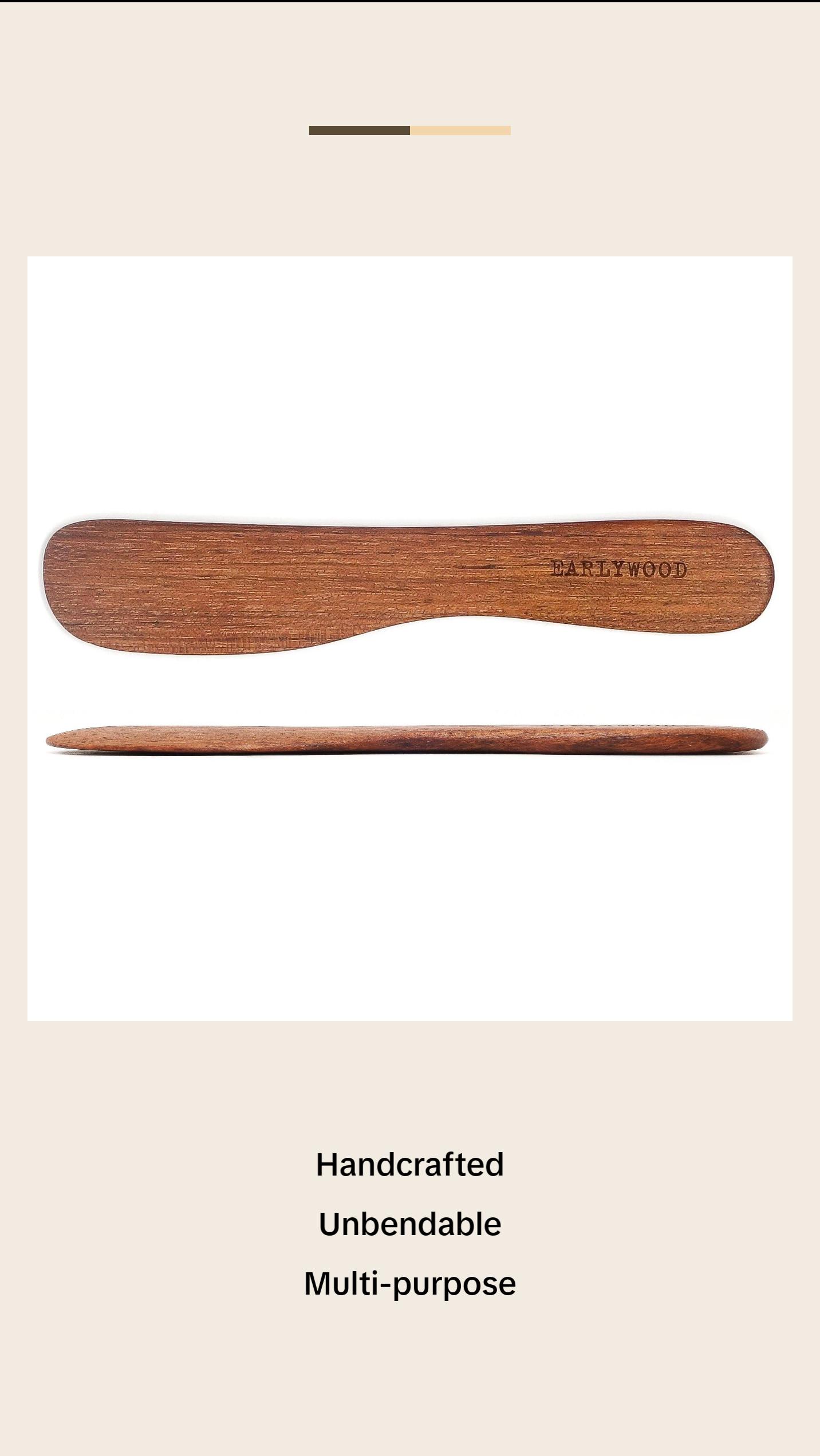 Earlywood - Wooden Butter Spreader Knife - Hand Crafted Hardwood - Kitchenware Cutlery & Tableware