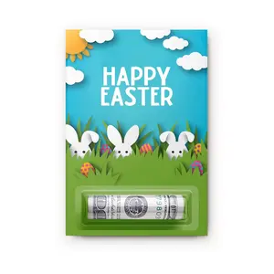 Funny Bunny Easter Money Holder Card – “Happy Easter Bruh” Cash Gift Card – Easter Basket Stuffer for Kids – Blister Pack Gift Card Holder