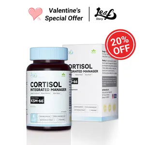 LeafStory Cortisol Supplement, 4 In 1 Cortisol Manager 60 Ct, Ksm-66 Ashwagandha Extract, Magnesium, L-Theanine & Blended Vitamin for Stress Relief, Mind Relax & Sleep Support-L1