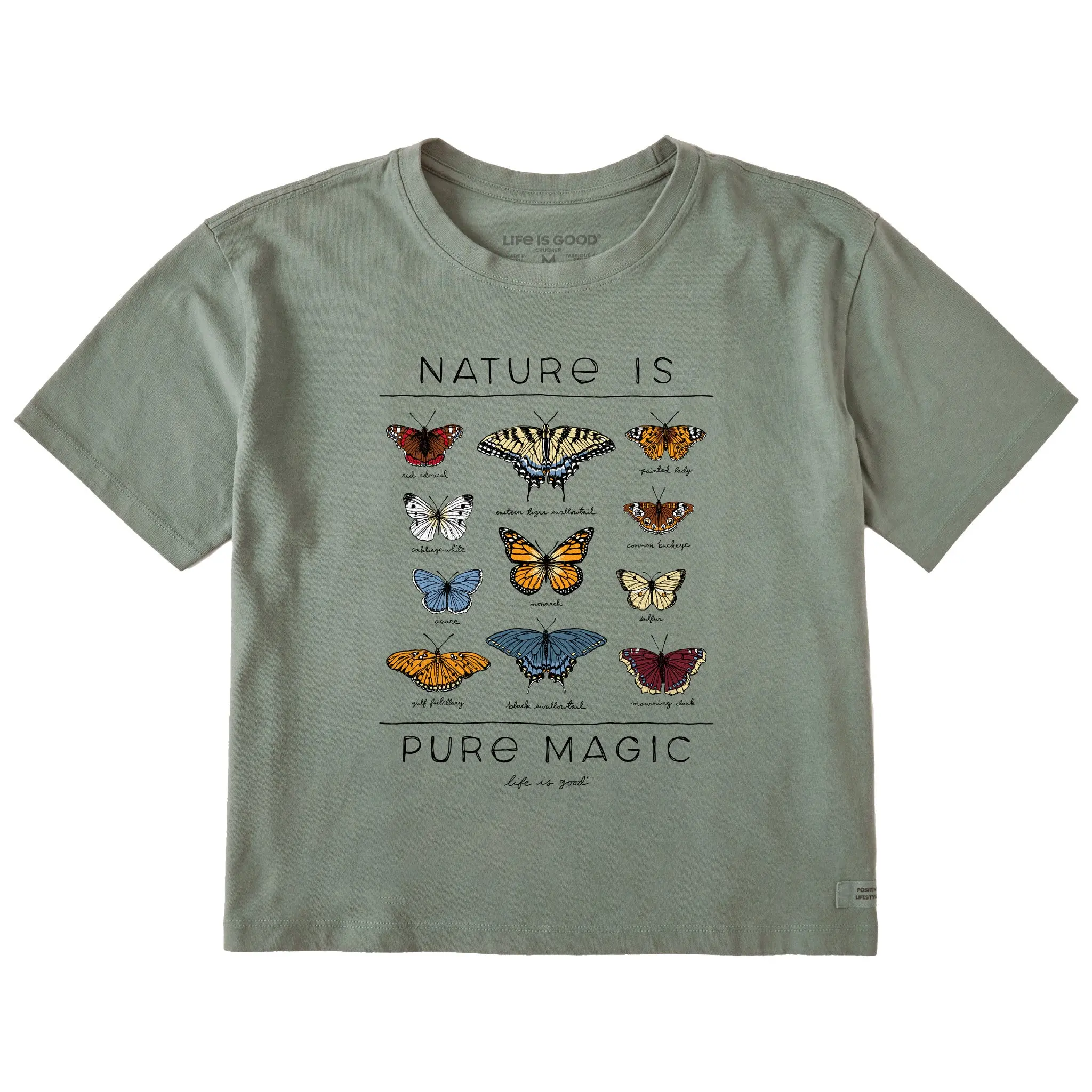 Women's Pure Magic Butterflies Short Sleeve Crusher Boxy Tee