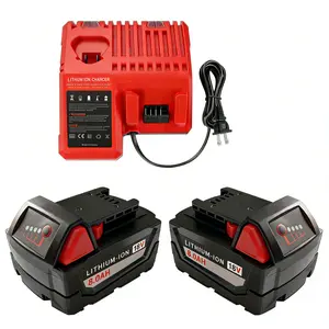 2-PACK,Milwaukee Tool Battery Alternative，18V, 8.0AH, large capacity, long battery life, suitable for decoration, cutting, drilling, construction, DIY crafts, and is compatible with M18 model. high replacement