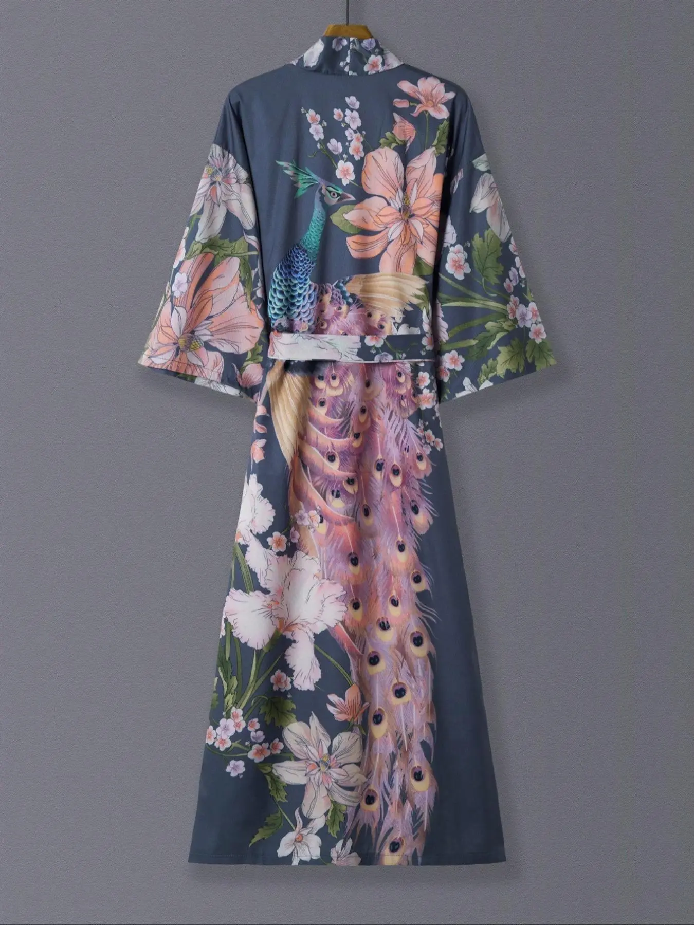 Elegant Floral Print Kimono Cardigan, Oversized Baggy Loose-Fitting Long Sleeve Jacket for Men & Women, Spring Autumn Streetwear, Casual Beach Travel Outerwear Lady Womenswear Clothes