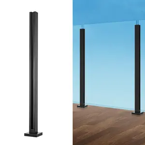 VEVOR Glass Clamp,  , 37.4" Height Glass Railing Bracket for 0.39 "-0.47 " Thickness Tempered Glass, 304 Stainless Steel Glass Mounting Clamp, Glass Shelf Bracket for Balcony, Garden, Deck, Stair, Black