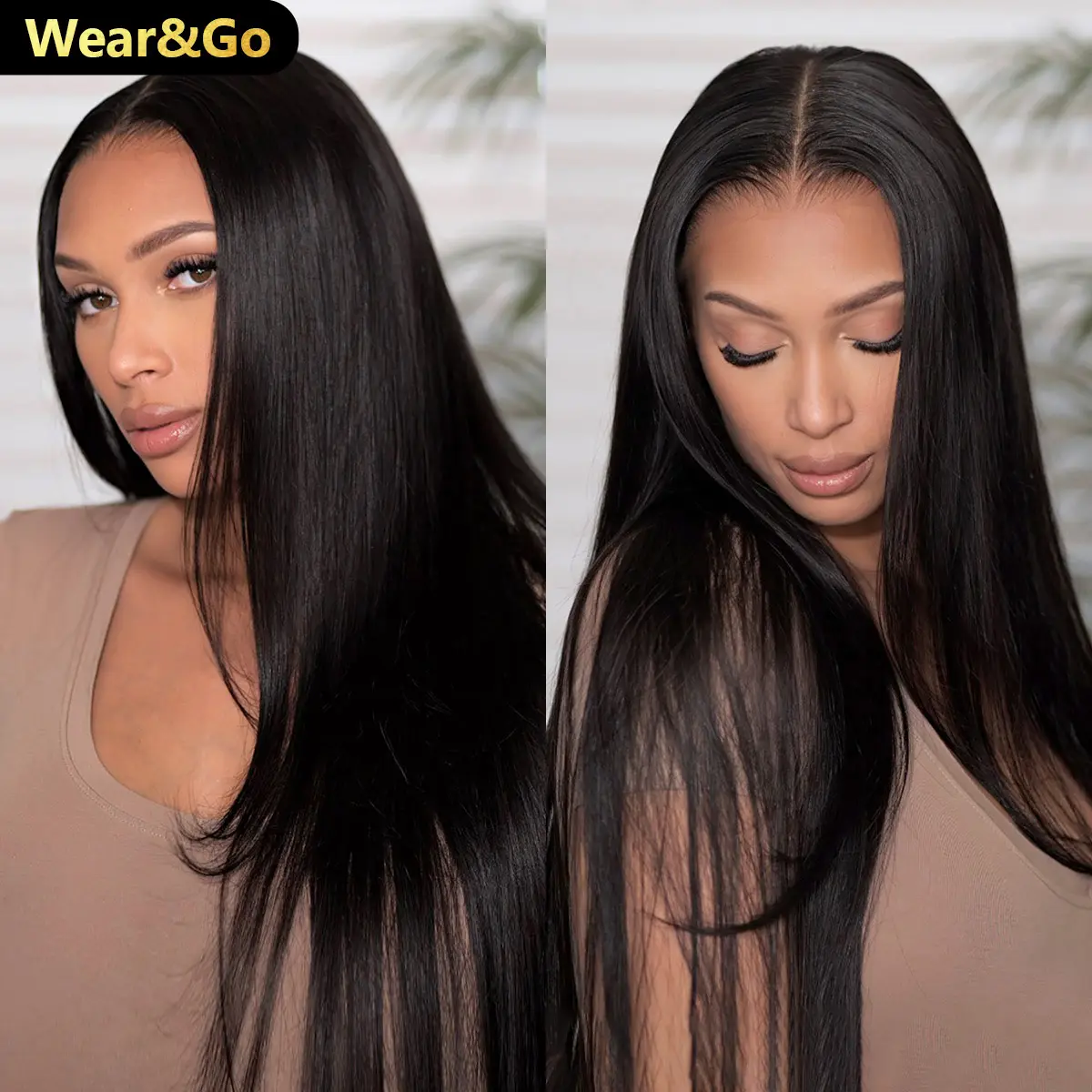 [Free Upgraded] OQ HAIR Wear And Go Glueless Wigs Pre Cut 7x5 HD Straight Lace Human Hair Wigs Pre Bleached Tiny Knots Beginner Friendly #DealsForYouDays