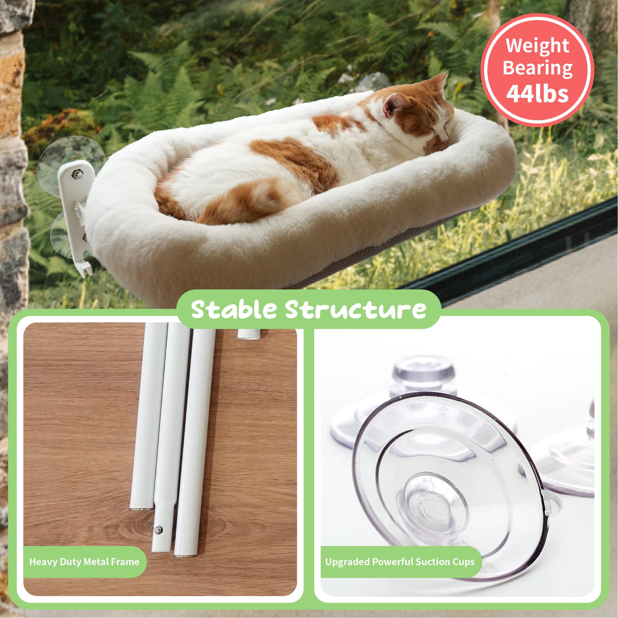 POMESEA Marshmallow Window Perch, Cordless Cat Hammock,Solid Metal Frame, Easy Tool-Free Installation, Patented Hook Design POMESEA Marshmallow Window Perch, Cordless Cat Hammock,Solid Metal Frame, Easy Tool-Free Installation, Patented Hook Design