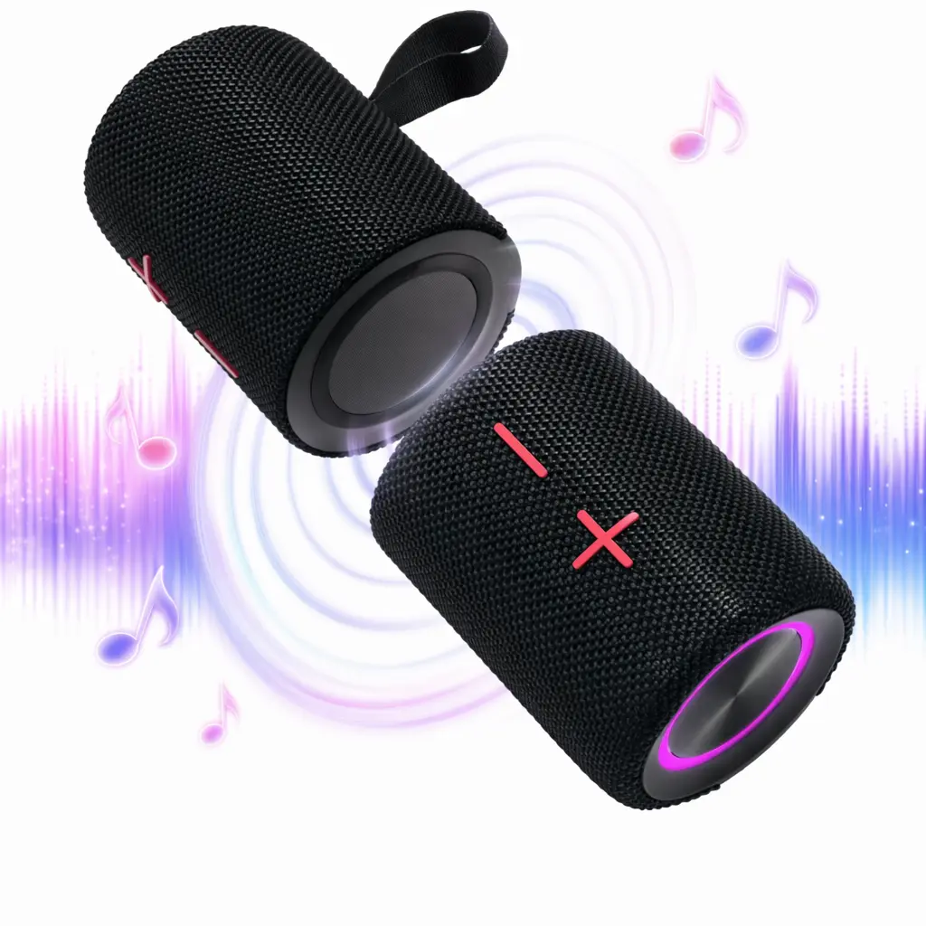 Upgraded Magnetic 2-in-1 Portable Bluetooth Speaker V5.3 - 20W Stereo Audios, 12H Playtime, True Pairing, RGB LED Lights, 3.5mm Jack, TF Card Support, Waterproof, Rechargeable, Split Design, Stable Sound System - for Smartphones, Parties