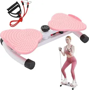 330 lbs Noiseless Anti-Slip Waist Twister Board - Ab Machine with Resistance Bands for Core Exercise & Slimming Waist, Home Gym Equipment Women & Men
