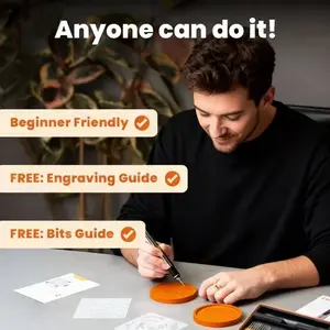 Engraving Pen with 30 Free Diamond Bits for Personalized Gifts & Practice Canvases Easy to Use USB-C Fast Charger 3 Speed Settings 8000-21000 RPM-PrimeForge