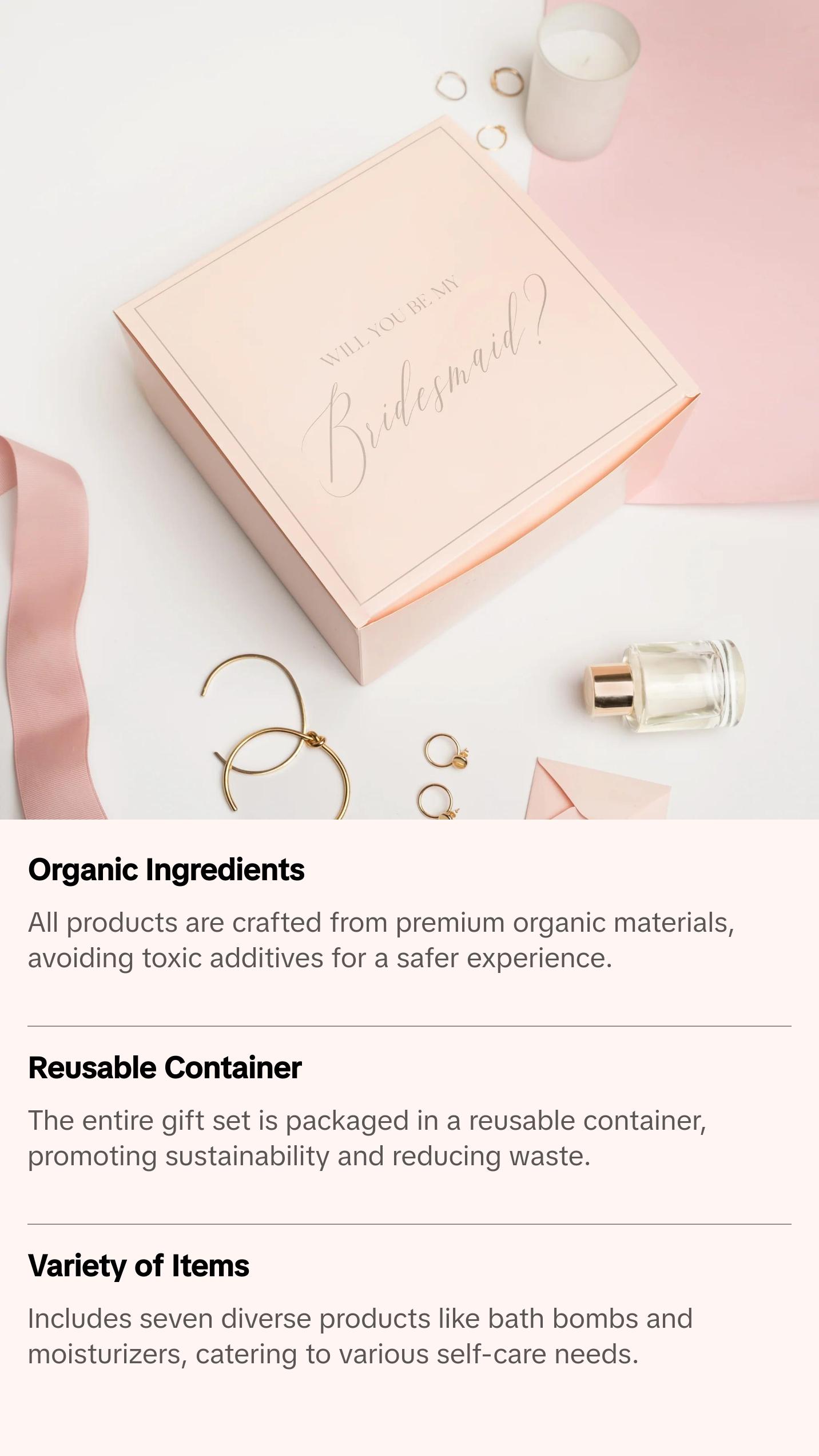 Butter Me Up Organics Women's Premium Gift Set - Bridesmaid's Present with Herbal Bath Salt Blend Bath Bomb Flax Seed Hot Cold Pack Body Oil Soap Bar Ritual Candle & Facial Moisturizer Organic Cruelty Free Non Toxic