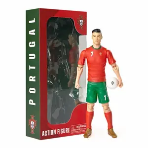 Portugal Cristiano Ronaldo 8" Collectible Soccer Action Figure Banbo Toys with Soccer Ball