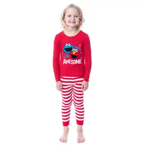 Sesame Street Toddler Girls' Elmo Cookie Monster I'm Awesome 2 Piece Long Sleeve Pajama Set