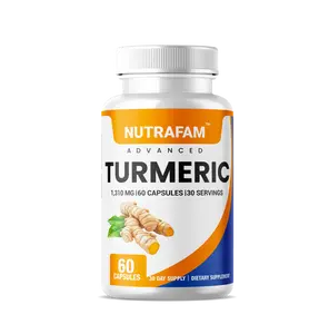 Nutrafam Advanced Turmeric Curcumin  with 1,310 mg and USA Made, Non-GMO, 30-Day Supply Supplement