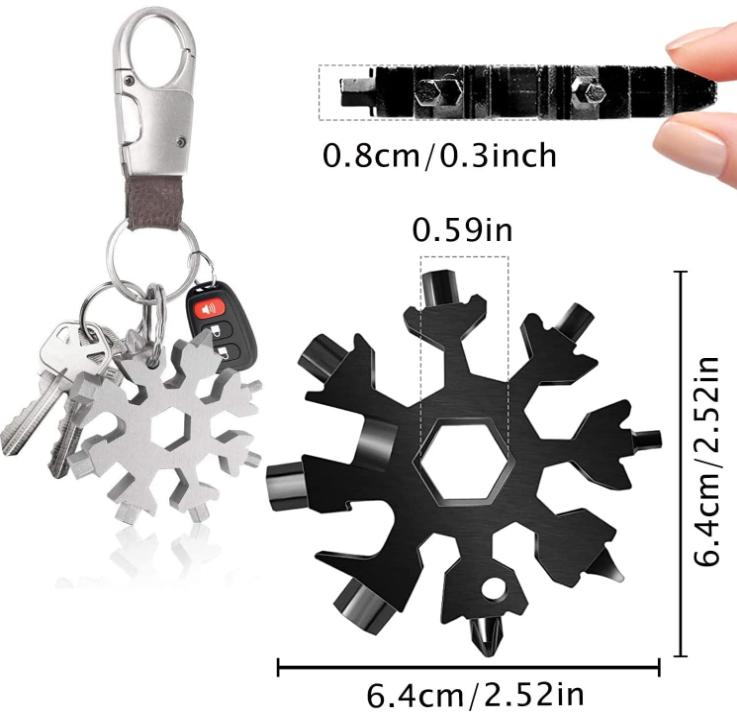 Tackle any task on the go with the Snowflake 18-in-1 Multitool Kit – the compact, durable solution for quick fixes, featuring screwdrivers, wrenches, and a bottle opener. Perfect for gifting and everyday carry.