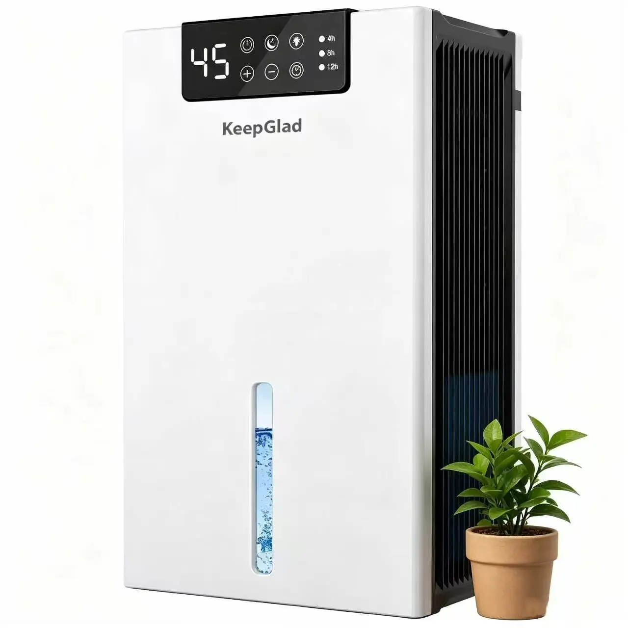 KeepGlad 1000sq.ft Dehumidifier, 98OZ Large Water Tank with Humidity Display, Small Dehumidifier for Bedroom Basement Bathroom, Auto Stop, Washable Filter, Drain Hose, Timer & 7 Color Night Lights-- Bery1