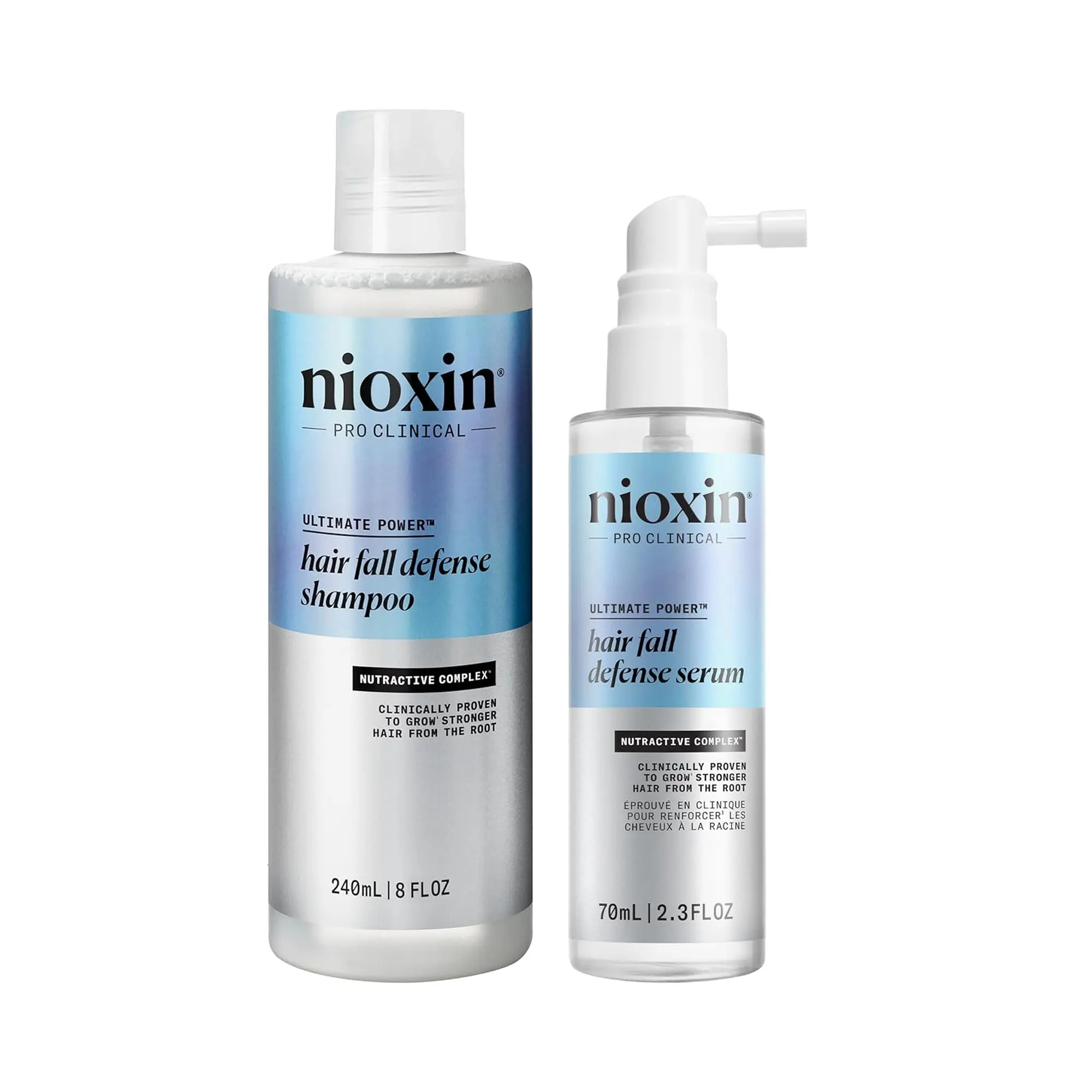Nioxin Hair Fall Defense Duo | Shampoo 8oz + Serum | Haircare System with Niacinamide for Stronger, Fuller Hair, Cleansing