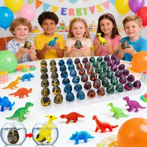 60PCS Small Hatching Dinosaur Eggs for Dinosaur Birthday Party Favors Valentine Goodie Bag Stuffers Classroom Carnival Prizes Bulk Pinata Fillers Novelty Grow in Water Dino Eggs with Toys Inside