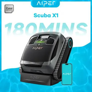 AIPER Scuba X1 Cordless Robotic Pool Cleaner, 6600 GPH High-Power Suction, Horizontal Waterline Scrubbing, Upgraded Cross Pattern Smart Navigation, Ideal for Inground Pools up to 2,150 sq.ft