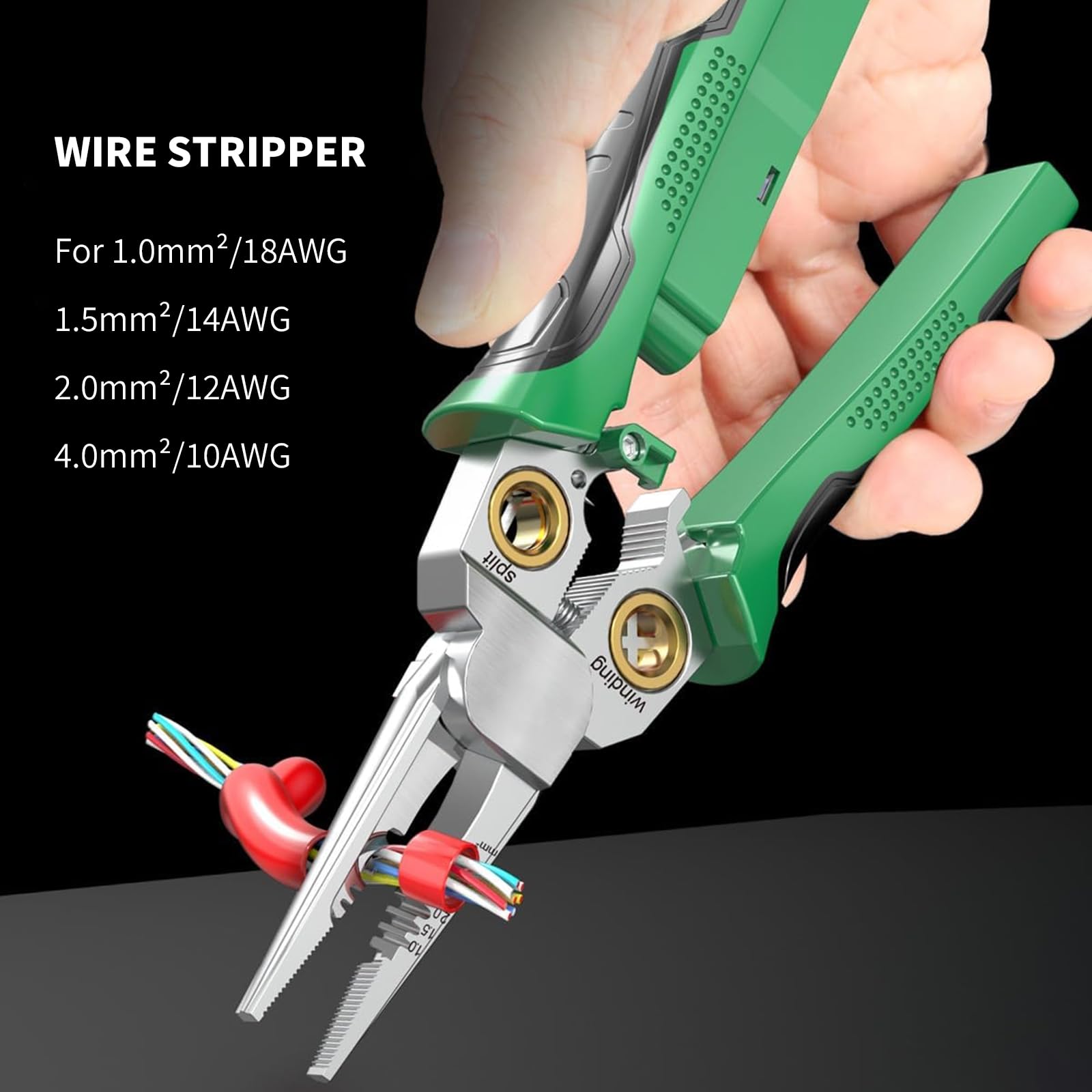 8-in-1 Wire Stripper for Electrician: Needle Nose Pliers with Voltage Tester & Dual Alarms - Electrical Pliers for Cutting Wires, Pulling Wires and Crimp Wires multi-function plier