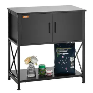 VEVOR Aquarium Stand,  , 29 Gallon Fish Tank Stand, 28.7 x 16.5 x 30 in Steel and MDF Turtle Tank Stand, 242.5 lbs Load Capacity, Reptile Tank Stand with Storage Cabinet and Embedded Power Panel, Black