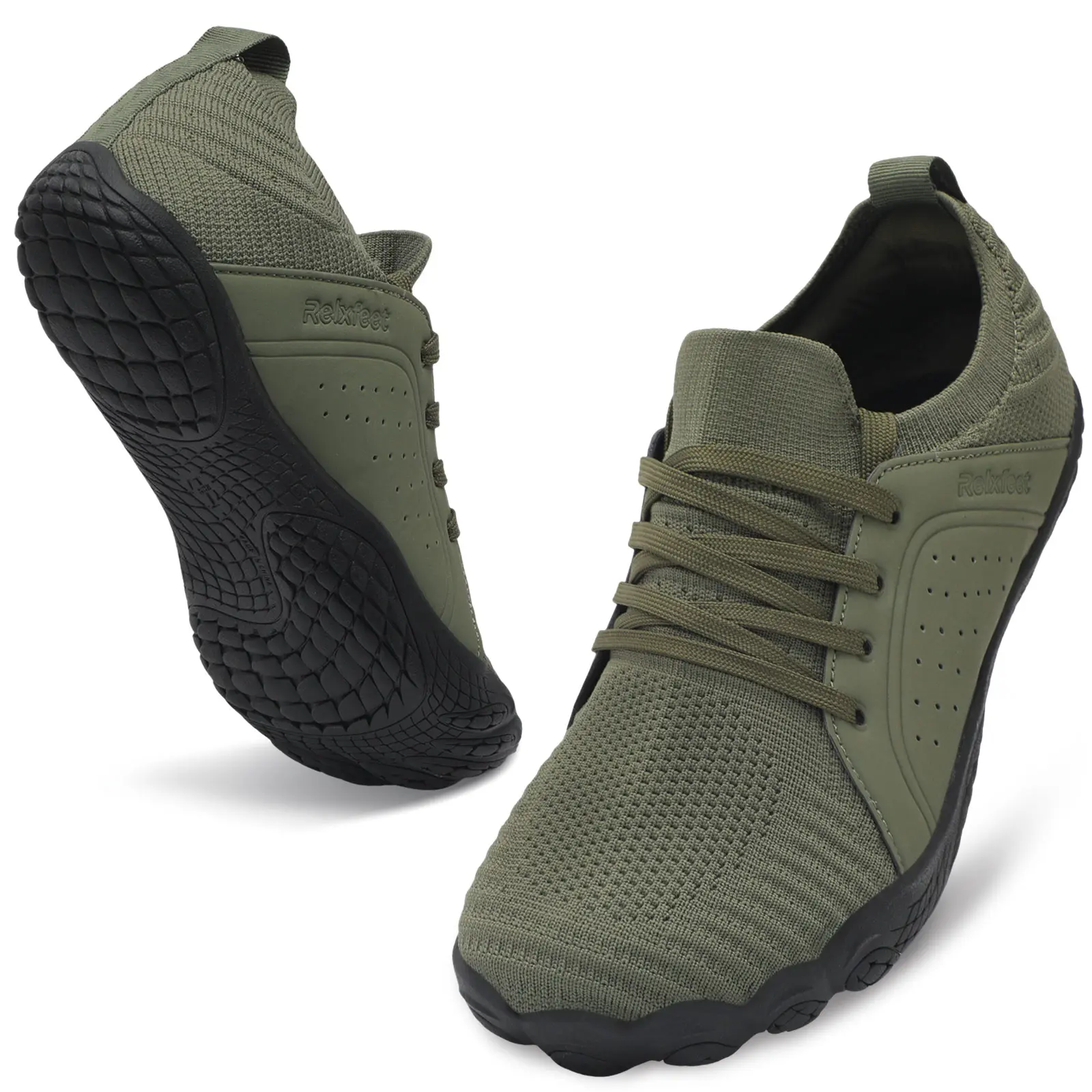 Leisfit Men's Barefoot Knitted Running Shoes - Wide Toe Box, 0 Drop, Non-Slip Rubber Sole, Breathable, Memory Foam, for Gym Workouts, Outdoor Wear (2026 Summer Penny Items Sale Footwear), Breathable Running Sneakers, Barefoot Shoes, Anti-Slip Sole Casual,