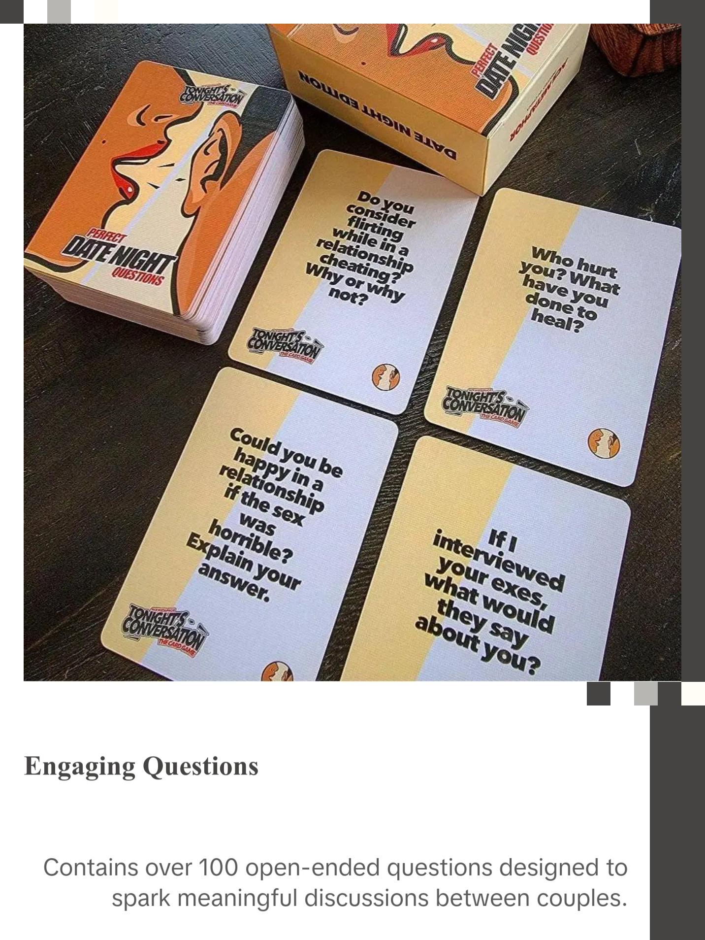 Tonight's Conversation Starter Card Game Date Night Edition over 100  Open-Ended Questions - TikTok Shop