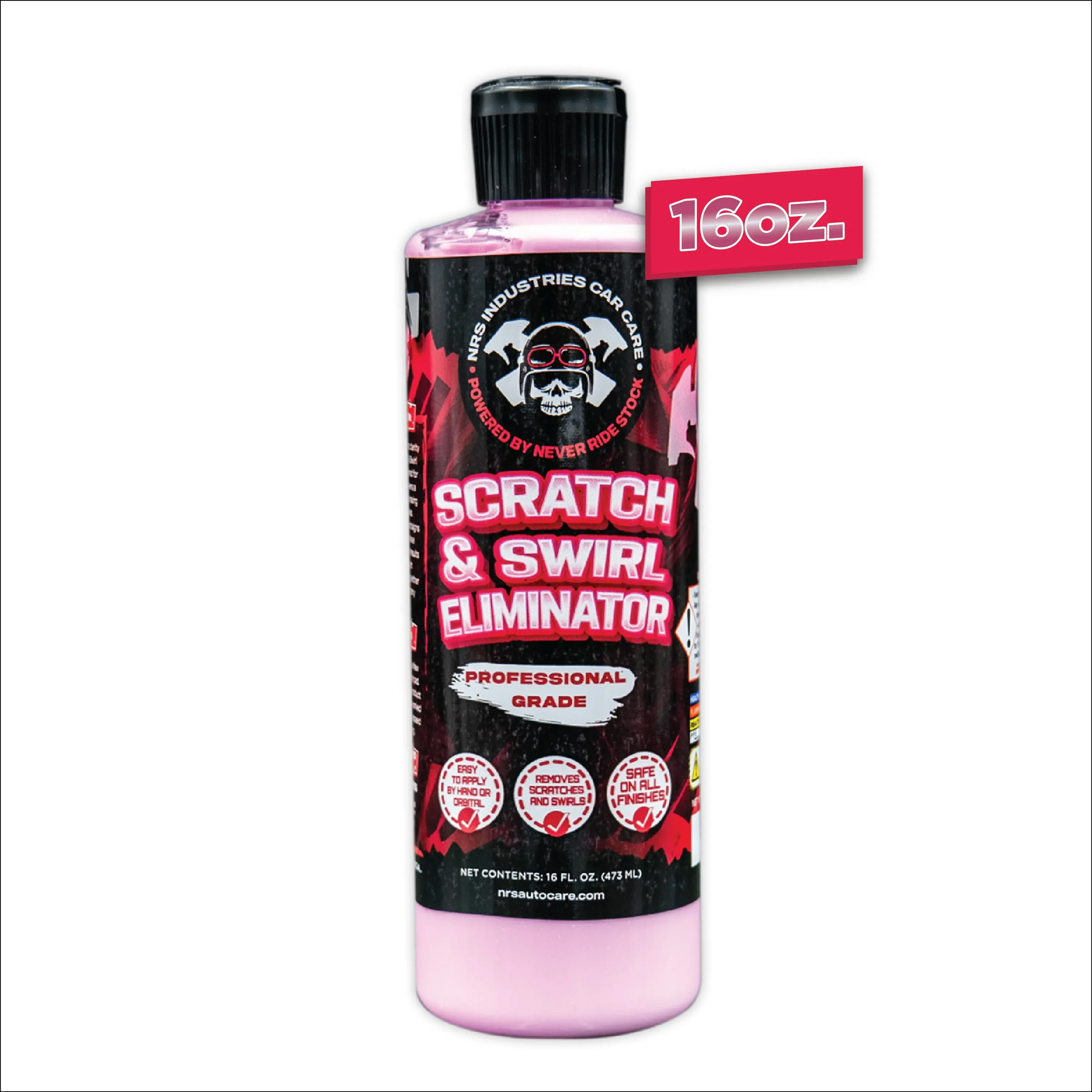 Never Ride Stock 16 Fl. Oz. Car Paint Scratch & Swirl Repair | Light Scratch Polish & Finishing Compound | Helps Reduce the Appearance of Minor Scratches, Swirl Marks & Surface Imperfections | Auto Detailing Formula