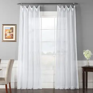 Half Price Drapes Solid Double Layered Sheer Curtain