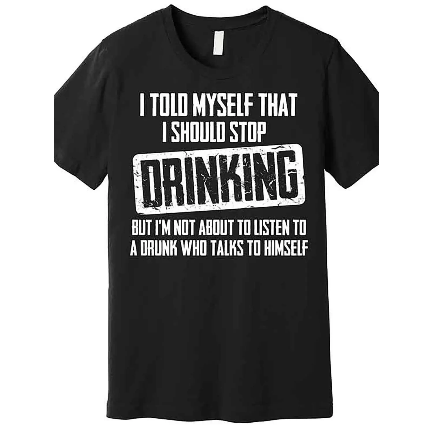 Letter Print Round Neck Tee i stop drinking funny premium t shirt funny men short sleeve graphic t shirt series Breathable Fabric